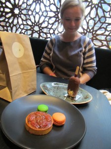 Diana admiring our selections before we devoured them!