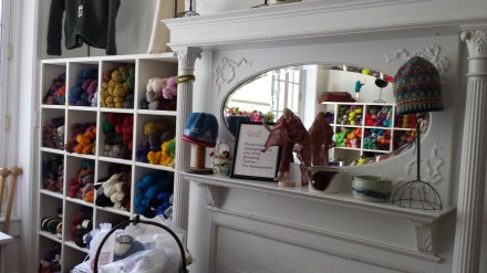 Love the Washington DC hat on the fireplace mantel (available on Ravelry).