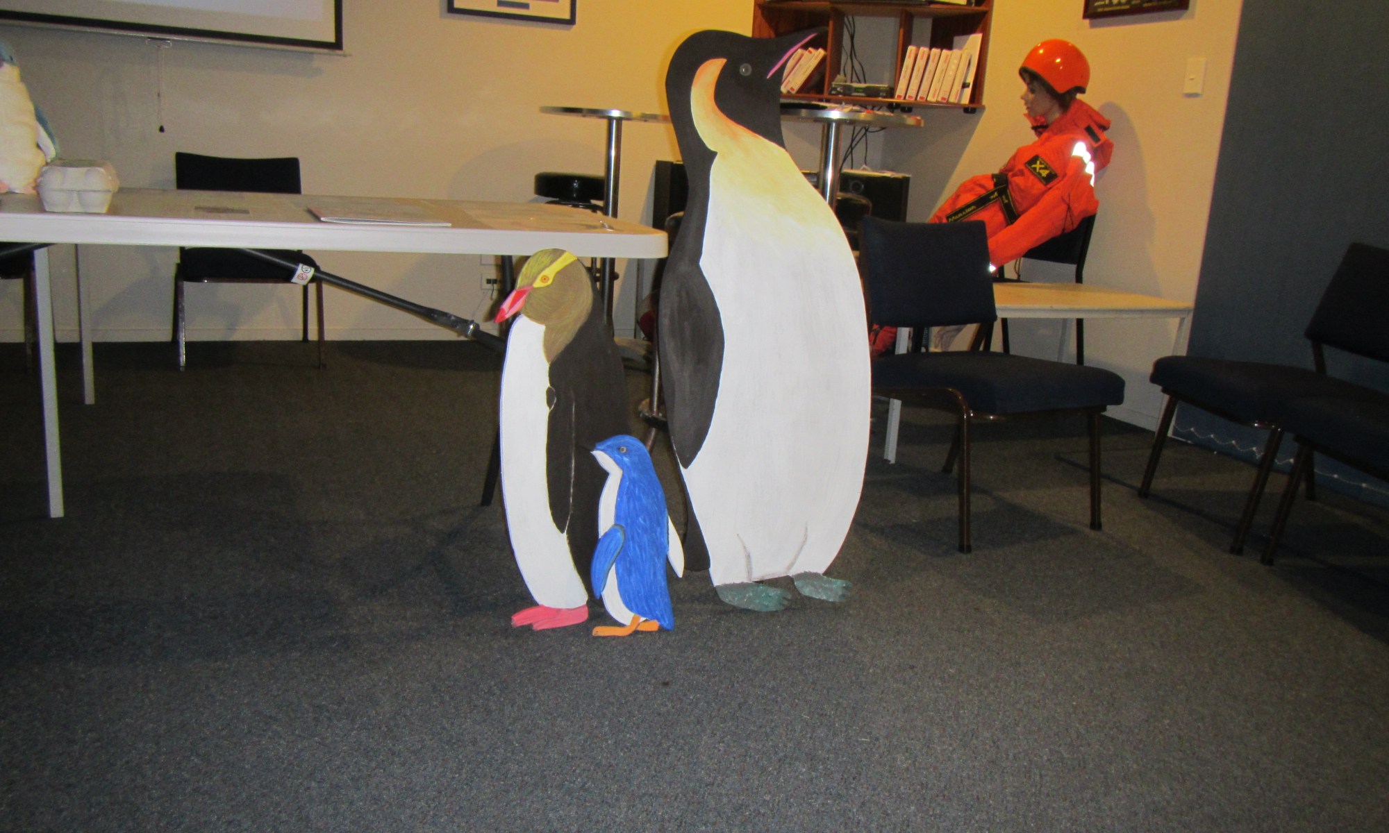 These plywood penguins are helpful educational tools, but I want to see real penguins in the wild!