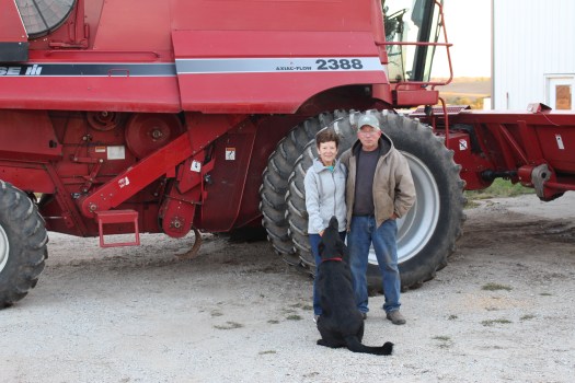 Notice how big the tires! Leo, Jeanette and dog Onyx