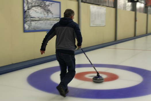 If your back is stiff or sore, use the stick to push the stone.