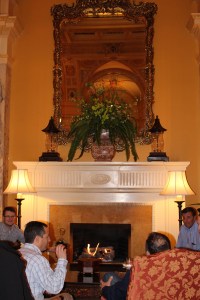 Fireside chats at Hermitage Hotel fireplace