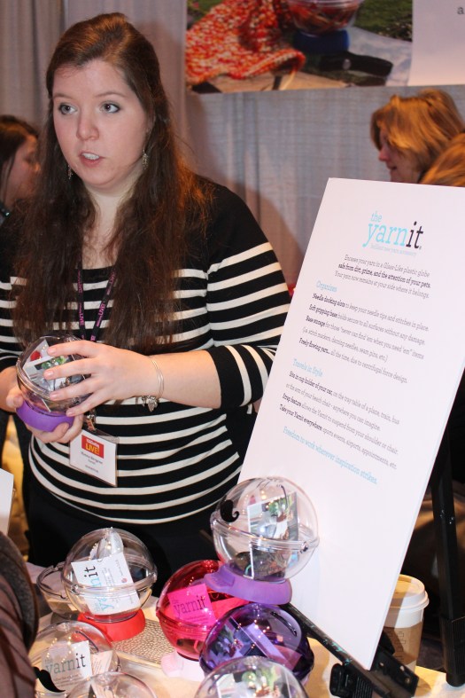 This plastic ball protects your yarn on the go, or in my case from Lulu's sharp teeth.