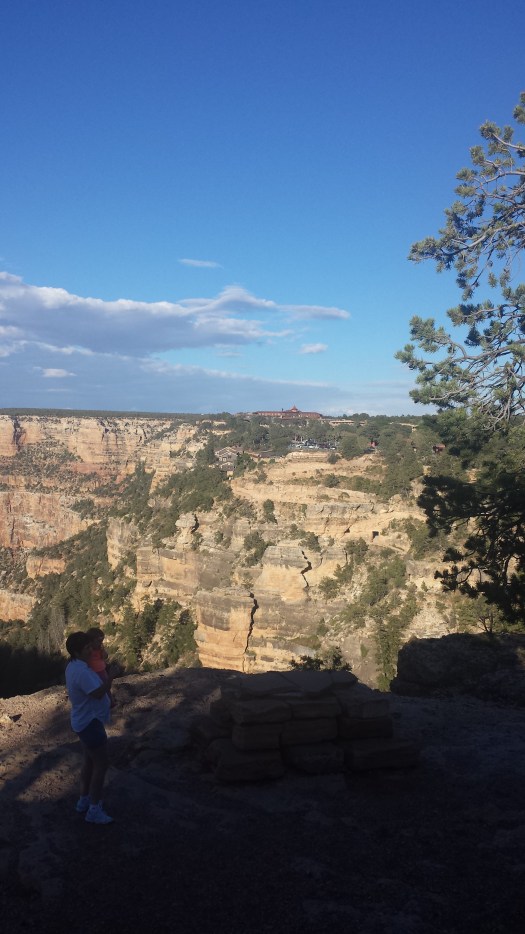 Looking back at the South Rim Village from Trailview Overlook.