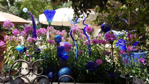 Blue glass in the garden