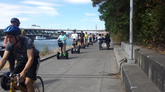 The Springwater Park Trail is very busy on weekends.