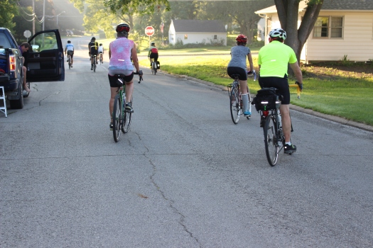 Team Larry members head out to the RAGBRAI route  at 7:00 a.m. 
