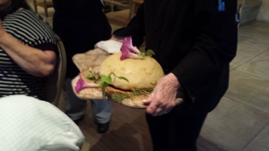 Chef Lisa brought in cooked Timballo ready for serving--a dramatic climax.